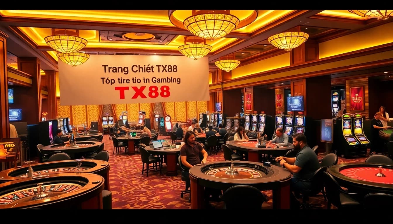 Engaging gamblers at Trang Chủ TX88 casino tables ensure high-stakes excitement.