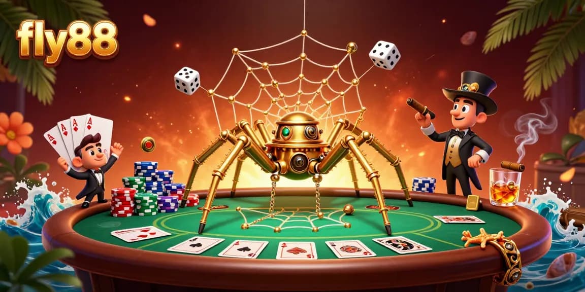 Engage in thrilling games at fly88 with a steampunk twist featuring poker elements and action.