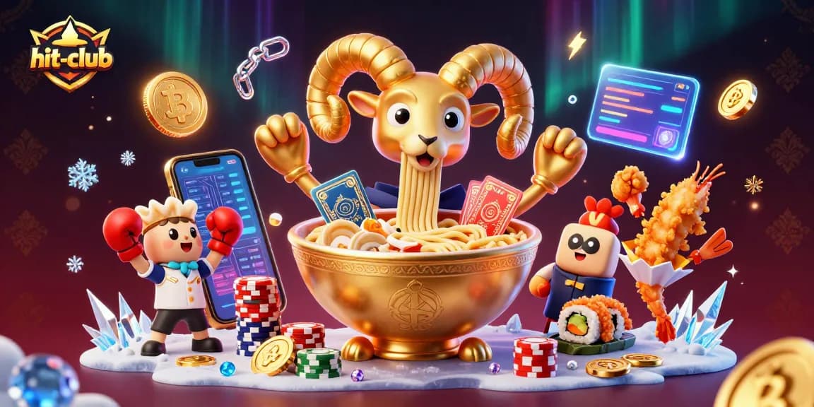 Engage in exciting gambling at hit-club with vibrant 3D illustrations of dynamic casino characters and crypto elements.
