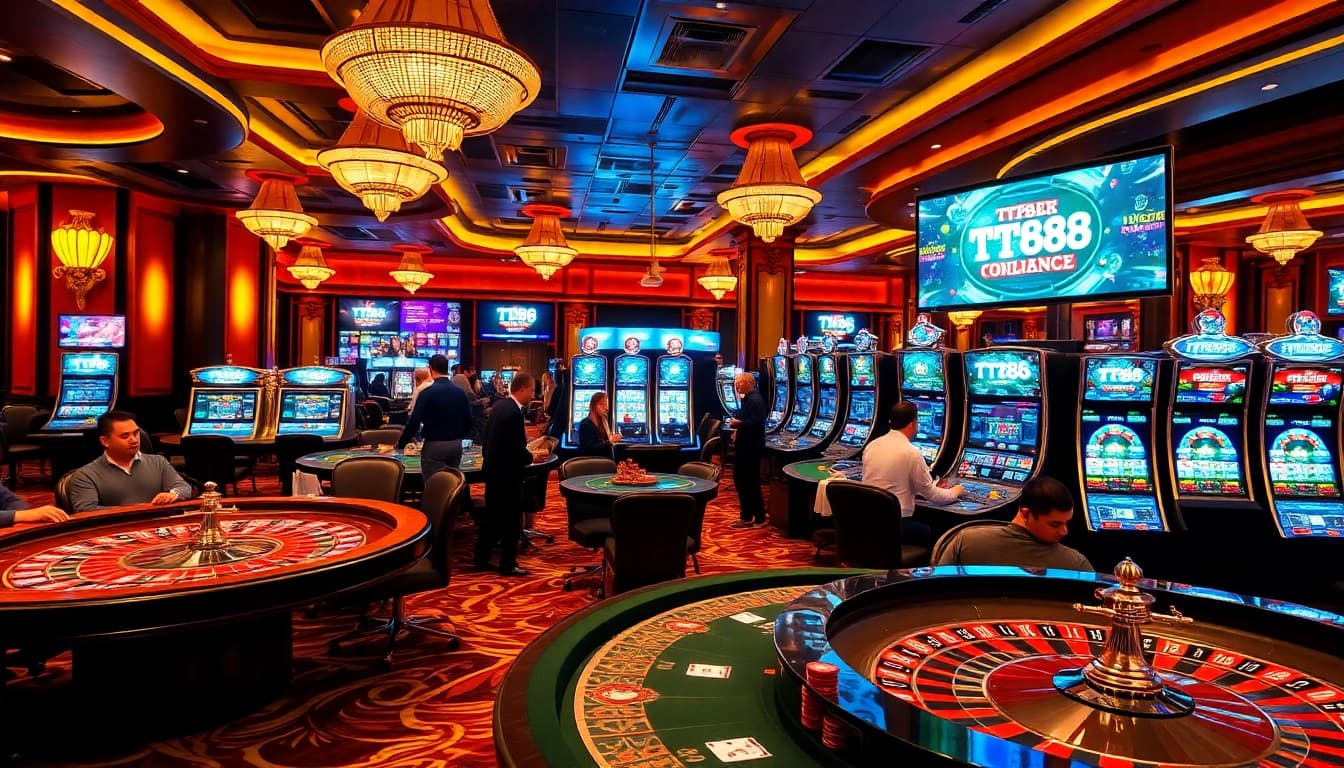 Experience thrills at TT88 with vibrant casino tables, games, and professional betting atmosphere.
