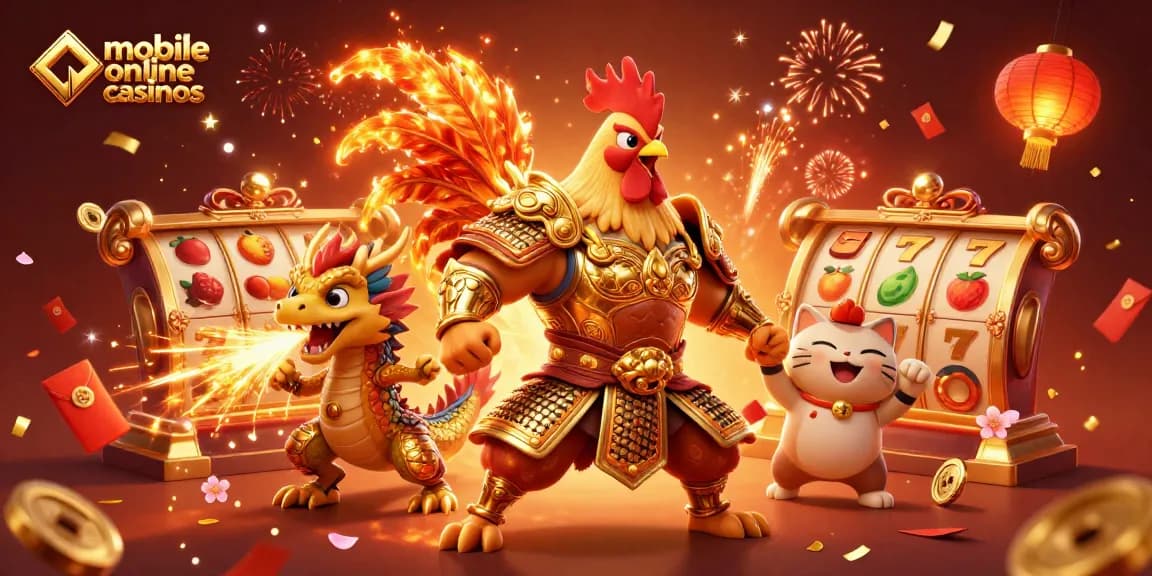 Engage with mobile online casinos using this vibrant 3D illustration showcasing slot gaming excitement.