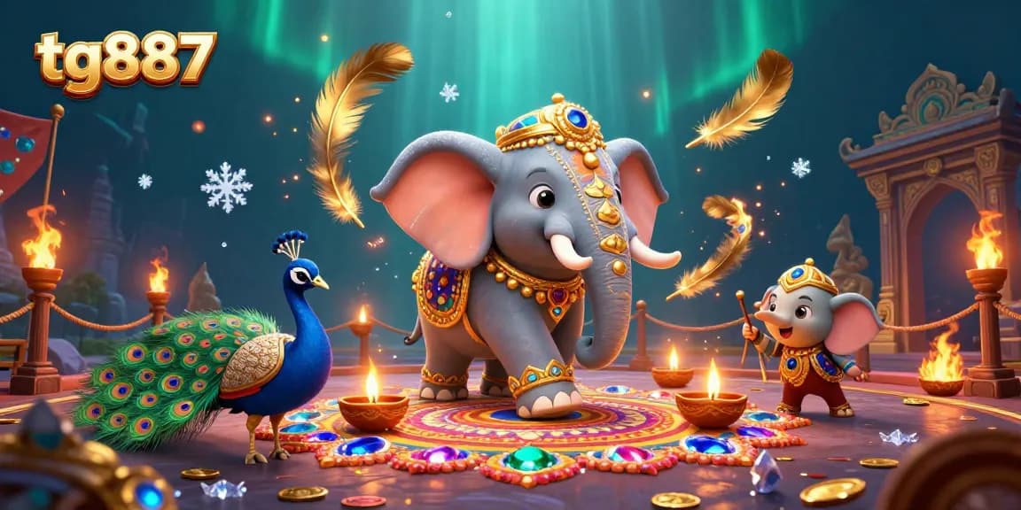 Experience big wins at tg887 with vibrant casino-themed 3D illustration showcasing colorful characters and dynamic game elements.