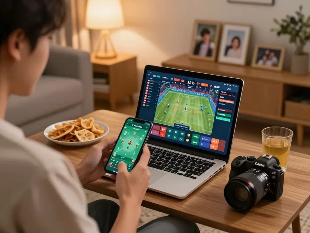 Engaging sports betting experience on Nhà cái Lu88 using a smartphone at home.
