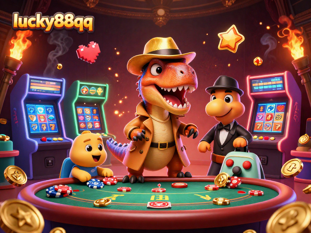 Experience thrilling gameplay with lucky88qq in a vibrant 3D casino world featuring animated characters.