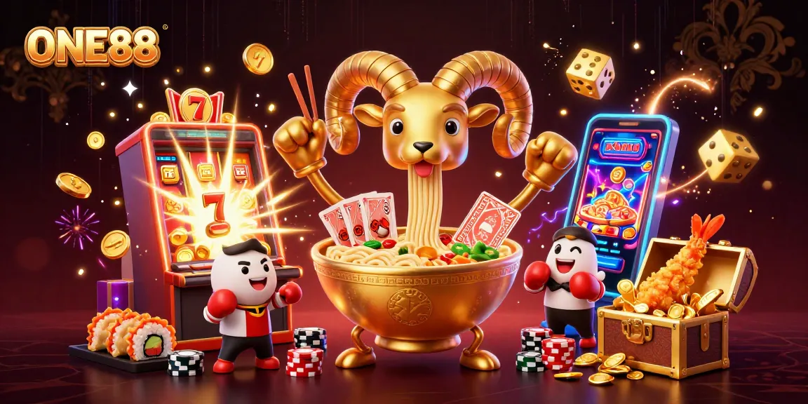 Engage with ONE88's thrilling casino action featuring vibrant characters and jackpot excitement.