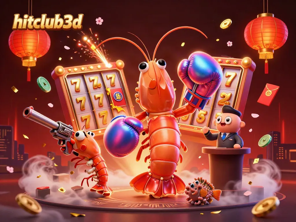 Experience thrilling gameplay at hitclub3d with vibrant slots, festive elements, and animated action.