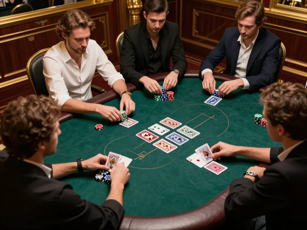 8kbet players engaged in intense online poker strategy amidst luxurious decor and ambient lighting