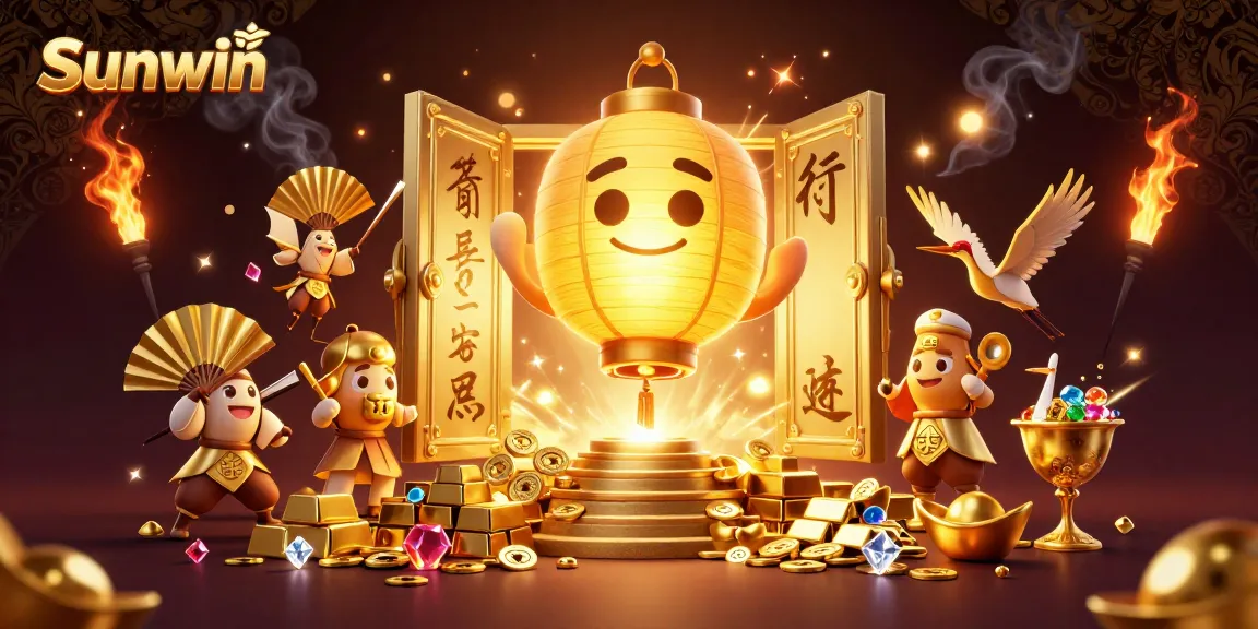 Participate in exciting gameplay at Sunwin with golden treasures, vibrant characters, and majestic atmosphere.