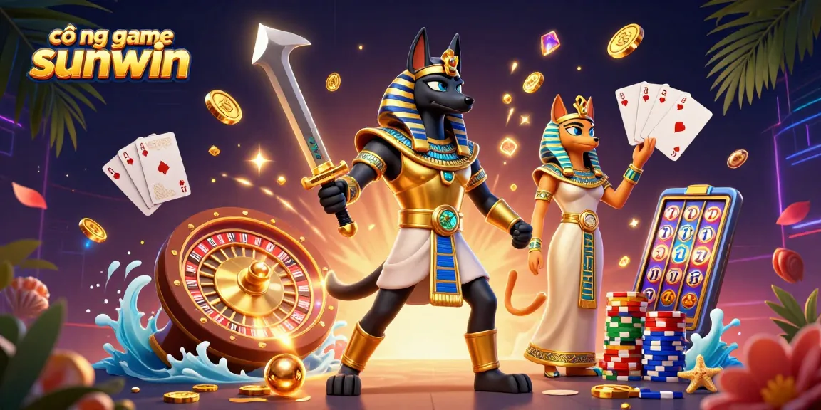 Experience thrilling wins at cổng game sunwin surrounded by rich casino elements and ancient characters.