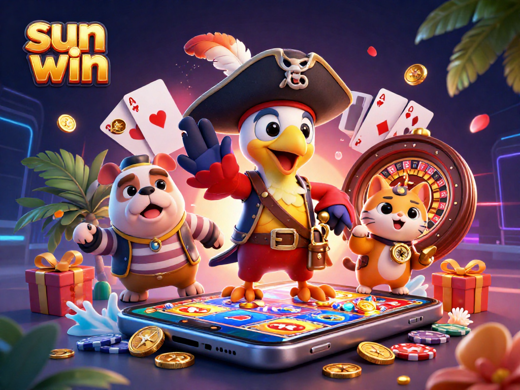 Experience thrilling play with sun win at an exciting cartoon casino scene.