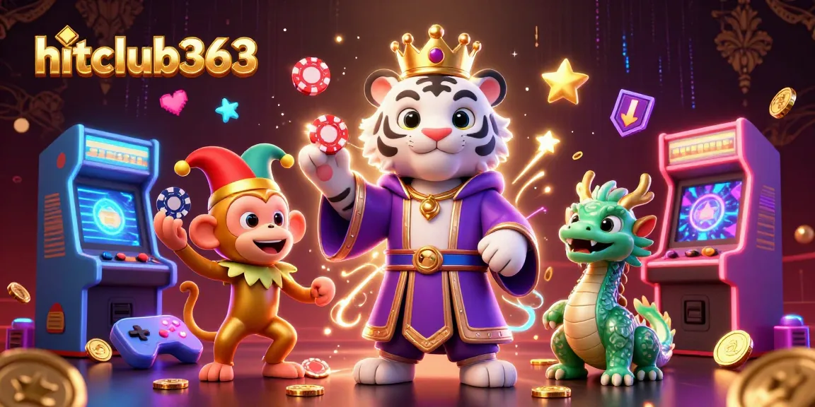 hitclub363 players enjoy vibrant 3D casino illustration showcasing lively gaming atmosphere and dynamic characters.