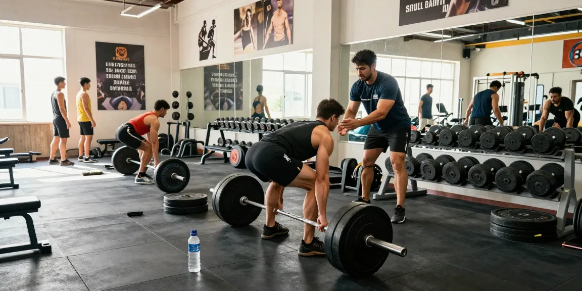 Bodybuilder lifting weights in gym showcasing Prime Pharma Steroiden for effective muscle growth and strength.