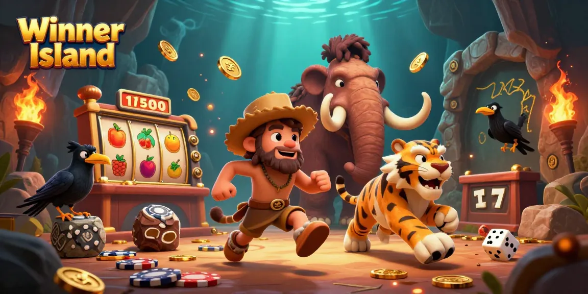 Experience thrilling wins at Winner Island casino with captivating slot games and vibrant characters.