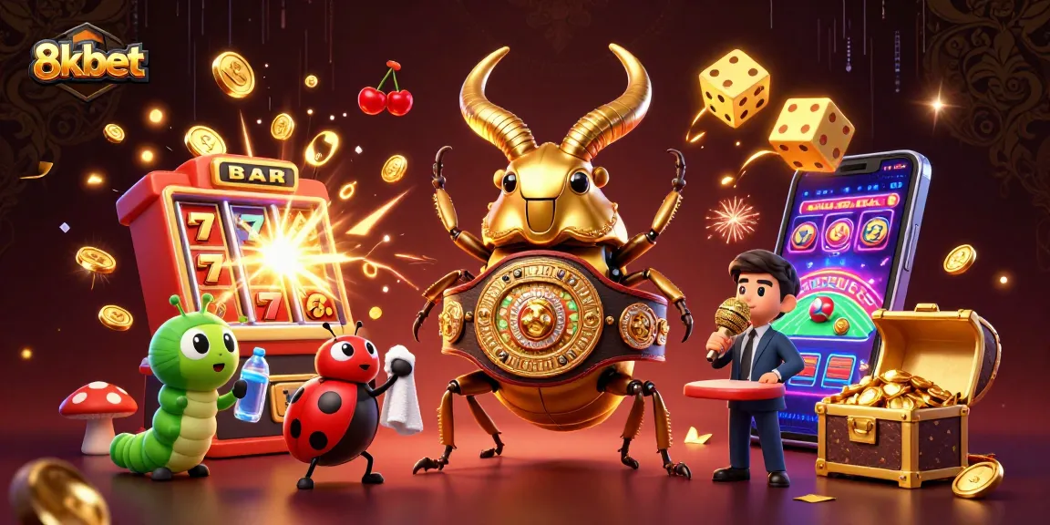 Engage with the thrilling 8kbet gaming experience featuring vibrant characters and casino elements.