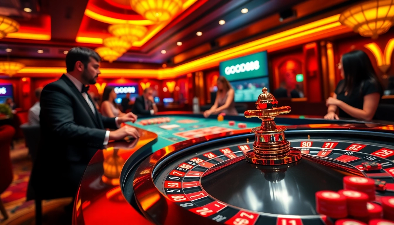 Players enjoying thrilling game action at the Good88 casino table, highlighting professional gameplay.