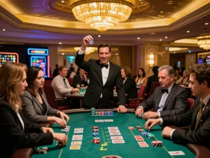 Players enjoying blackjack games at Red 88 casino, creating a vibrant gaming atmosphere.