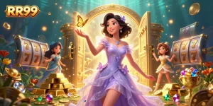 Experience RR99's thrilling slots with golden treasures and captivating visuals